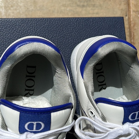 Authentic Dior B27 Low-Top Sneaker. White and Blue smooth calfskin in Mens Sz 12 - Picture 7 of 11